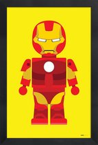 JUNIQE - Poster met houten lijst Iron Man Toy -13x18 /Geel & Rood