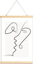 JUNIQE - Posterhanger Kissed -40x60 /Grijs & Ivoor