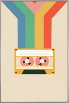 JUNIQE - Poster met kunststof lijst Retro Tape -13x18 /Kleurrijk