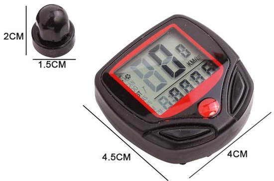 Fiets Computer Met LCD Kilometerstand Snelheidsmeter van Fiets. — afbeelding 4