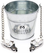 Slave Bucket Labia and Nipple Clamps - Silver - Suspension Bars -