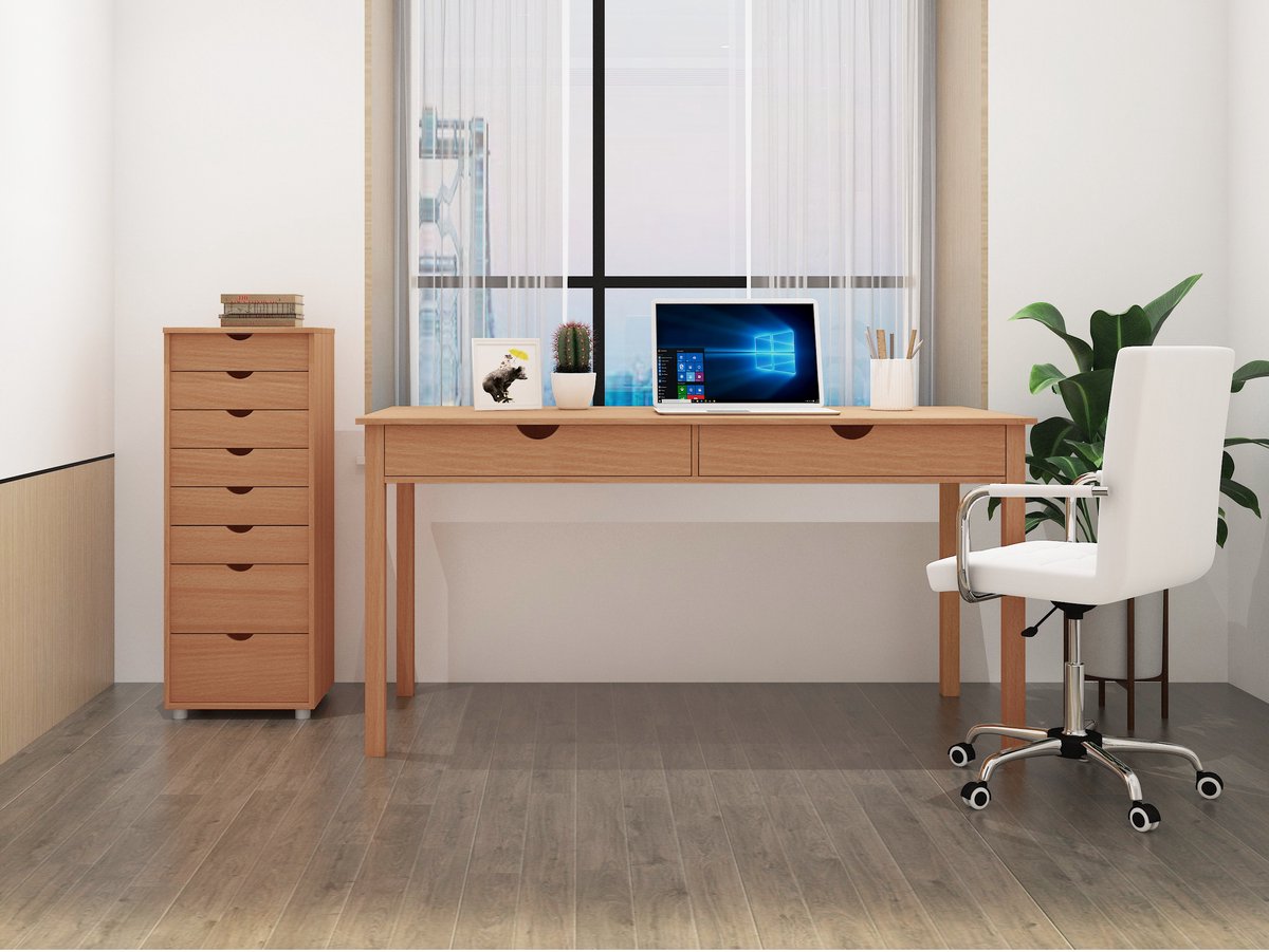 Notio Living Gava-Bureau - 2-laden - Natuur Grenen Gekleurd/Was