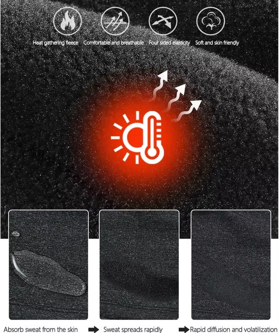 Actie4you® - Helmmuts geschikt voor Fiets - Scooter - Motor - Fietskleding Winter - Zwart — afbeelding 3