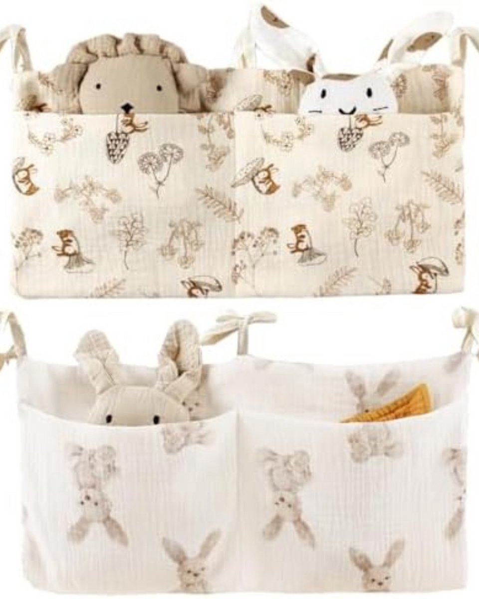 Boxzak - Opbergzak Speelgoed - Speelgoedzak - Wit met Beige