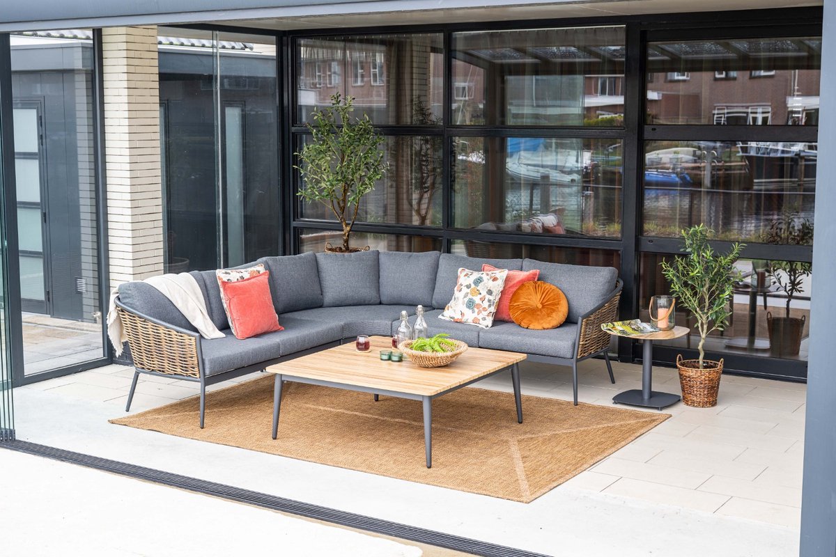 Garden Impressions San Vito Lounge Dining Set 4-delig - Donker Grijs