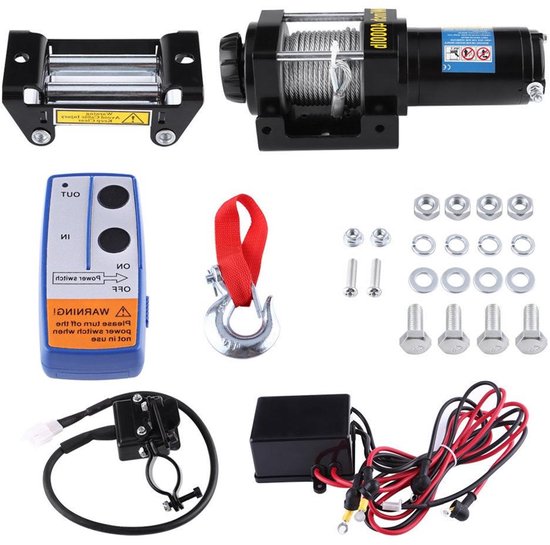 TKSE Treuil Électrique 12V, 4000 lbs DC 12V Kit de Treuil Électrique de