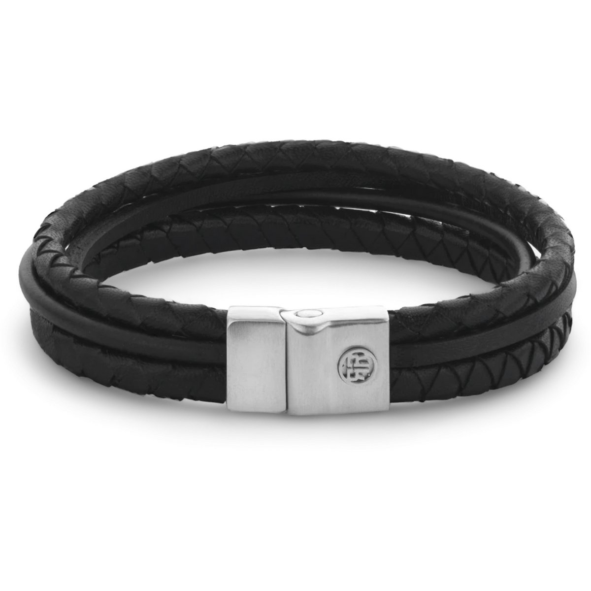Rebel & Rose Full Metal Premium Combo Armband RR-M0054-S – Zwart Leer