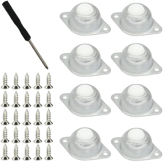 CEWROM Kogelwielen, zware belasting, 4 stuks, meubelwielen, platte