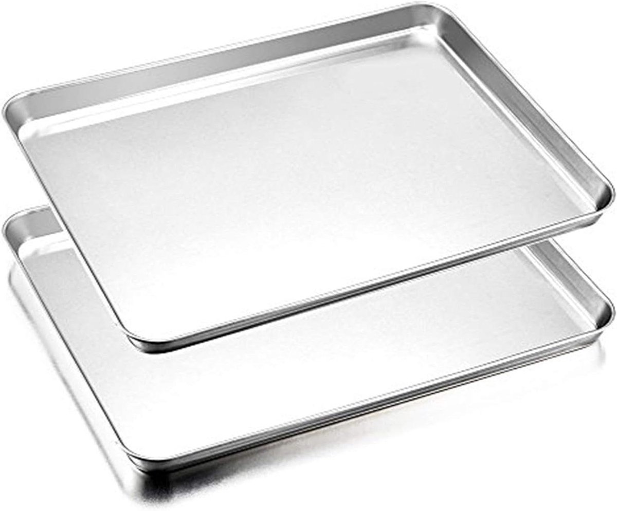 Ovenplaat taartplaat set van 2 - Roestvrijstaal - 40 x 30 x 25 cm - Rechthoekig