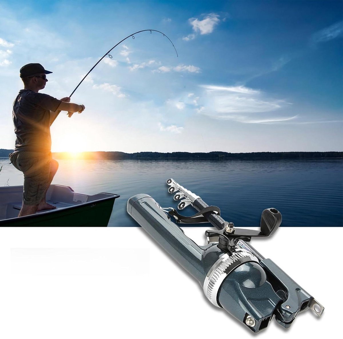 Hengels Mini Korte Telescopische Hengels Reizen Hengel en Molen Combo Set 1.8-3.6M Hengel for Reizen Draagbare hengel (Size : 3.0M Rod - 5000 Reel, Color : Silver