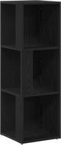 vidaXL - Hoekkast - Zwart - Eiken - 33x33x100 - cm - Hout