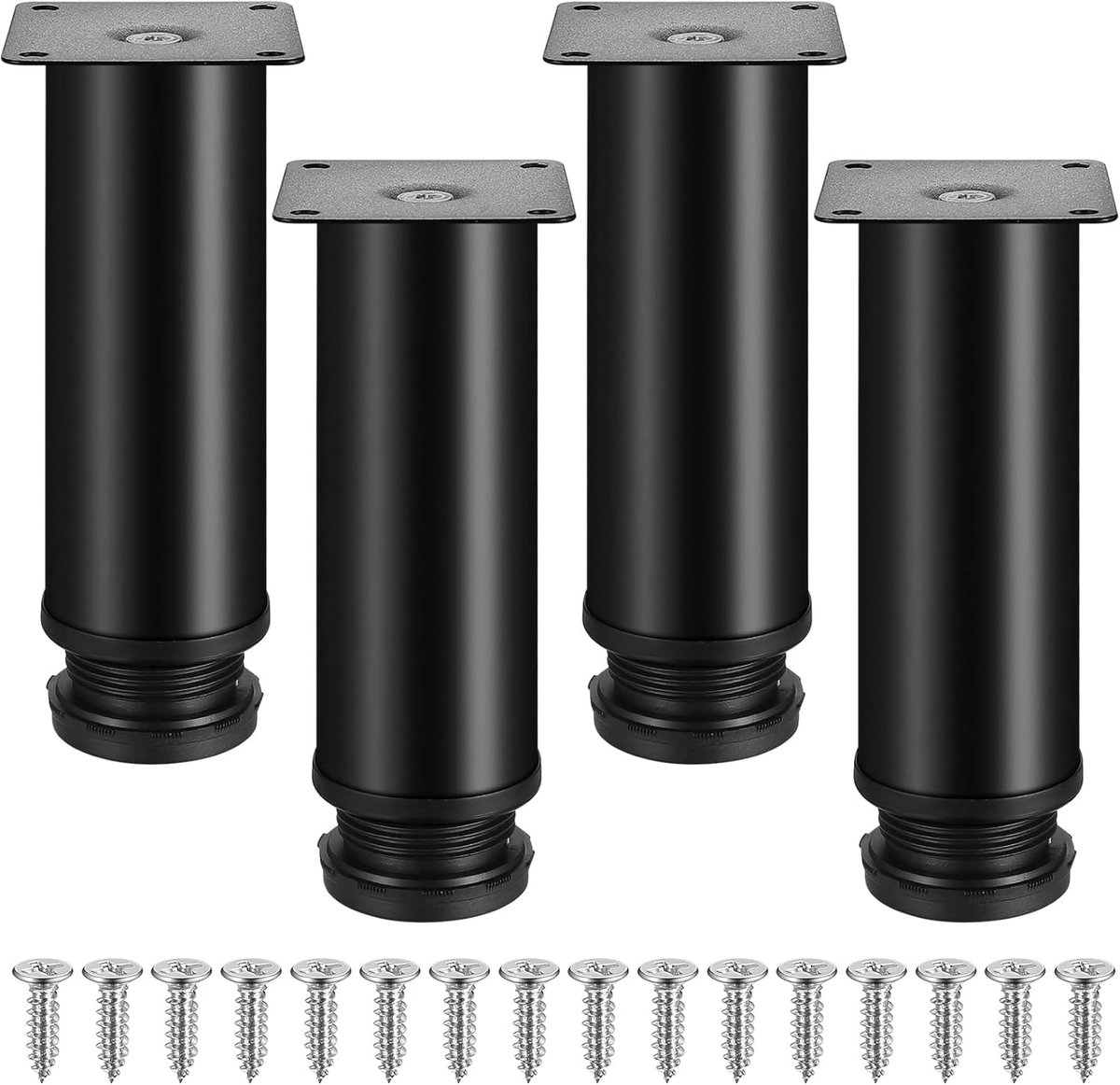 Ibenzoa® Set Verstelbare Meubelpoten van Roestvrij Staal - 4 Stuks - Universele Geschiktheid