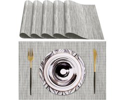 Ibenzoa® Durable Grey Tablecloth Protectors Set of Six for Kitchen and Dining Spaces
