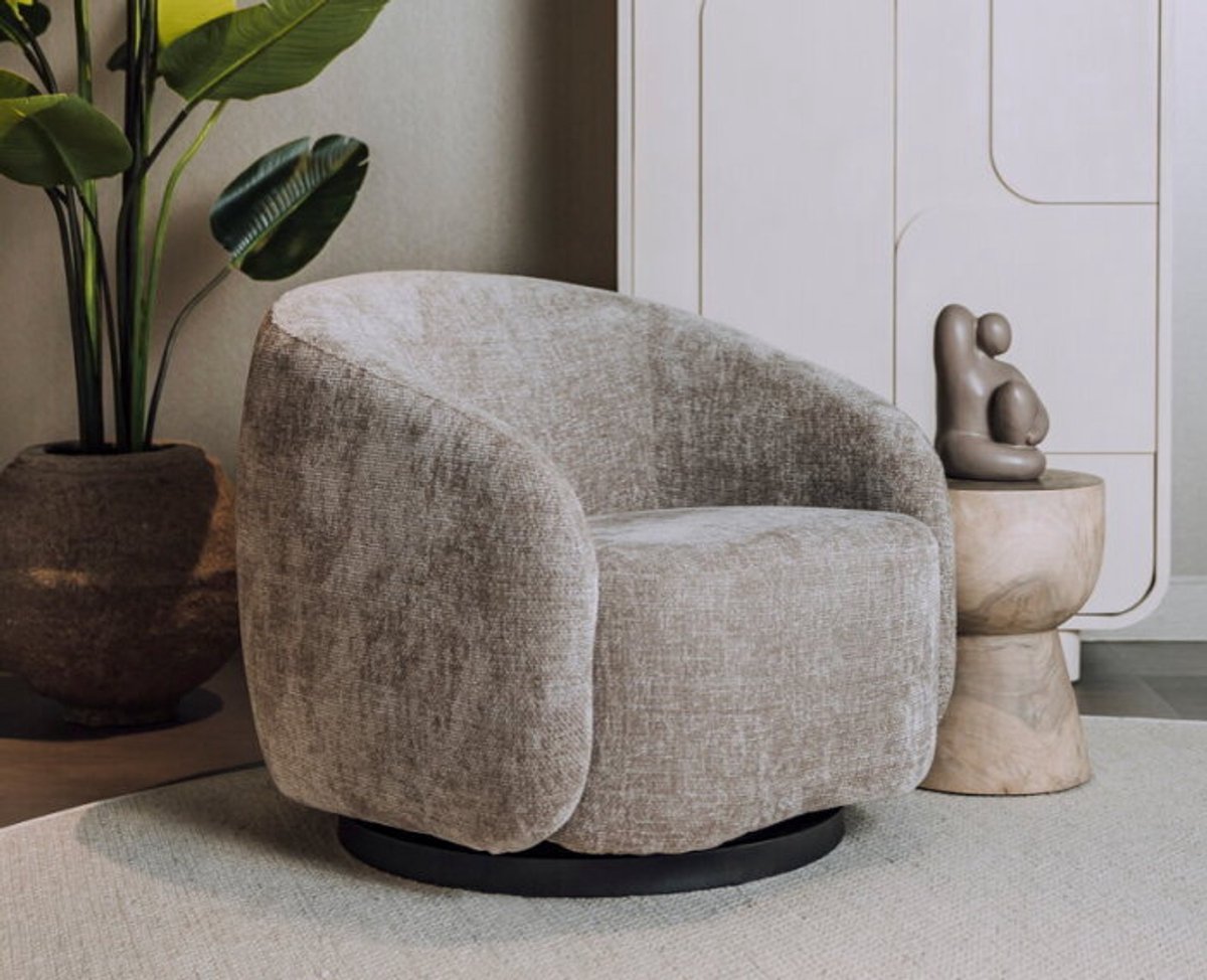Tower Living Fauteuil Castro draaibaar stof Haga 30 Beige