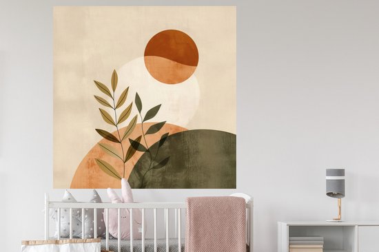 Muurstickers - Sticker Folie - Takken - Vormen - Abstract - 120x120 cm - Plakfolie - Muurstickers Kinderkamer - Zelfklevend Behang XXL - Zelfklevend behangpapier - Stickerfolie