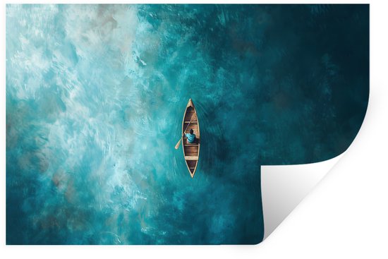 Stickers muraux - Film autocollant - Bateau - Water - Blauw - 60x40 cm - Film adhésif - Stickers muraux chambre enfant - Papier peint autocollant - Papier peint autocollant - Film autocollant