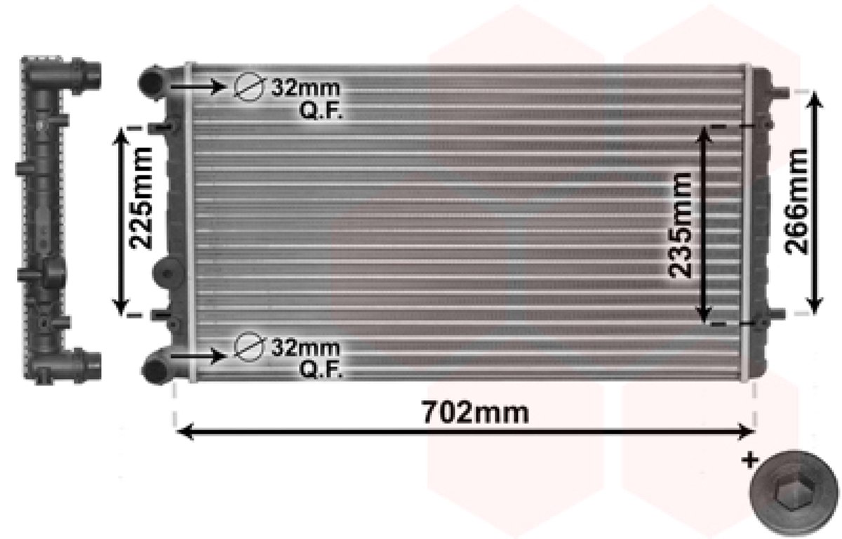 Van Wezel - RADIATOR VOOR VW NEW BEETLE 1998-2005 1C0121253A