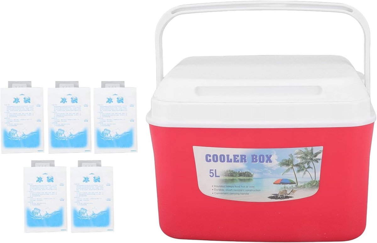 5L Draagbare Koelbox voor Voedsel en Geneeskunde - Lange Draagbare Isolatie voor Auto, Strand, Camping en Vissen