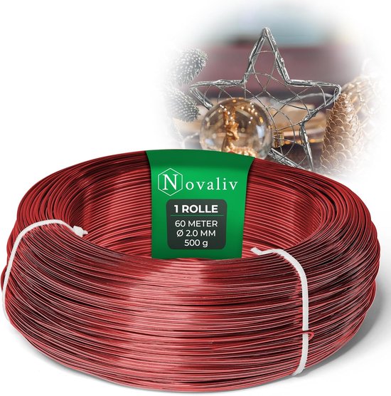 Novaliv Rouleau De Fil En Aluminium De 236 M De Long - 2 Mm - Argenté - Idéal Comme Fil Flexible Pour Le Bricolage Et Les Décorations - Rouleau De 118