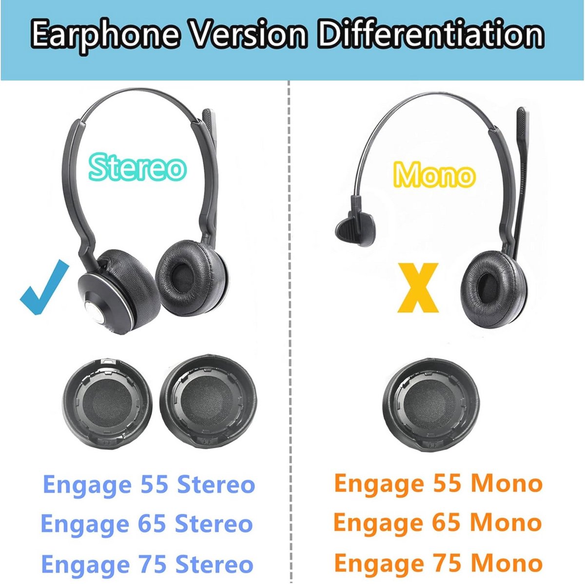 Over Ear Kopfhörer 2x Ohrpolster Kompatibel Mit Jabra Engage 65 Engage 75 Engage 55 Jabra Engage 75 Ohrpolster