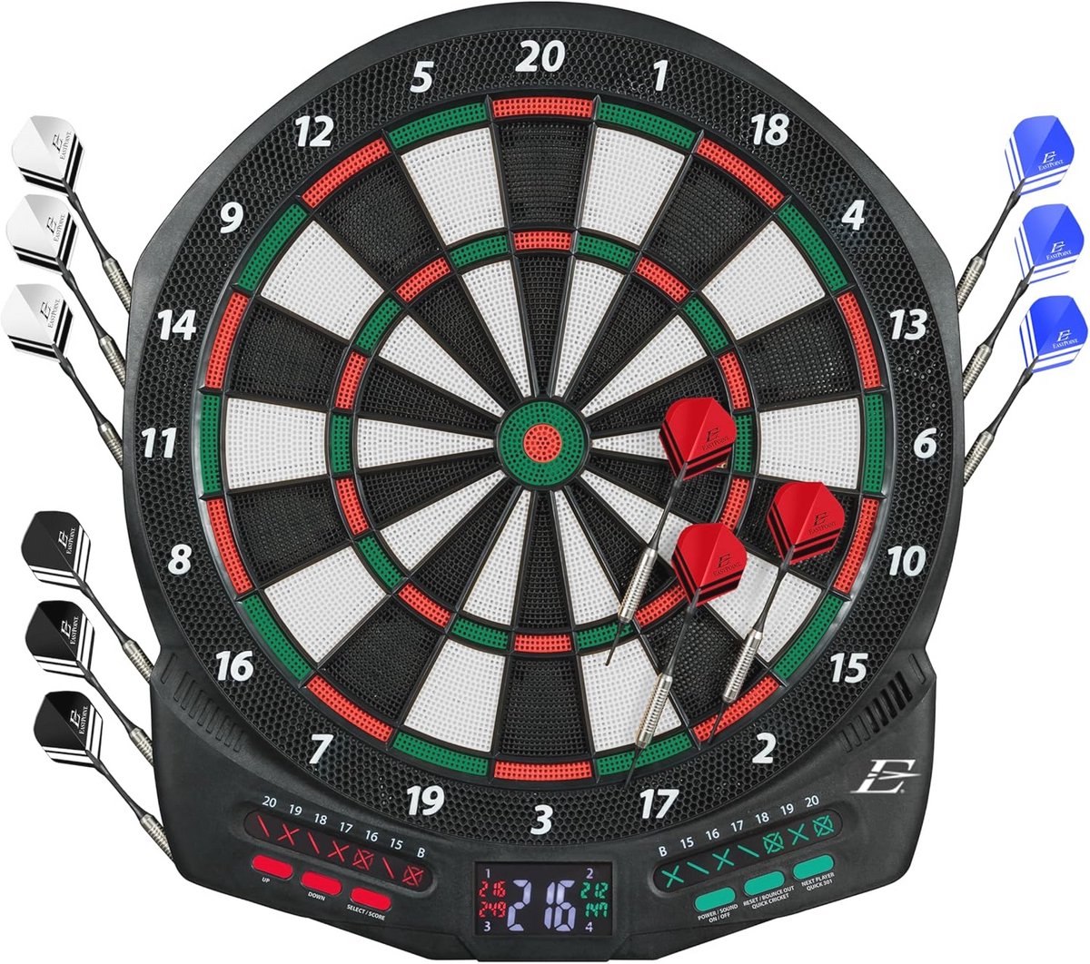 Elektronisch dartbord met LED score, 30+ spelmodi en softtip darts - ideaal voor speelruimtes