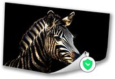 Gouden zebra op zwart - Zebra posters - Poster dieren - Digital Art - Poster decoratie - Decoratie muur - poster 100x70 cm