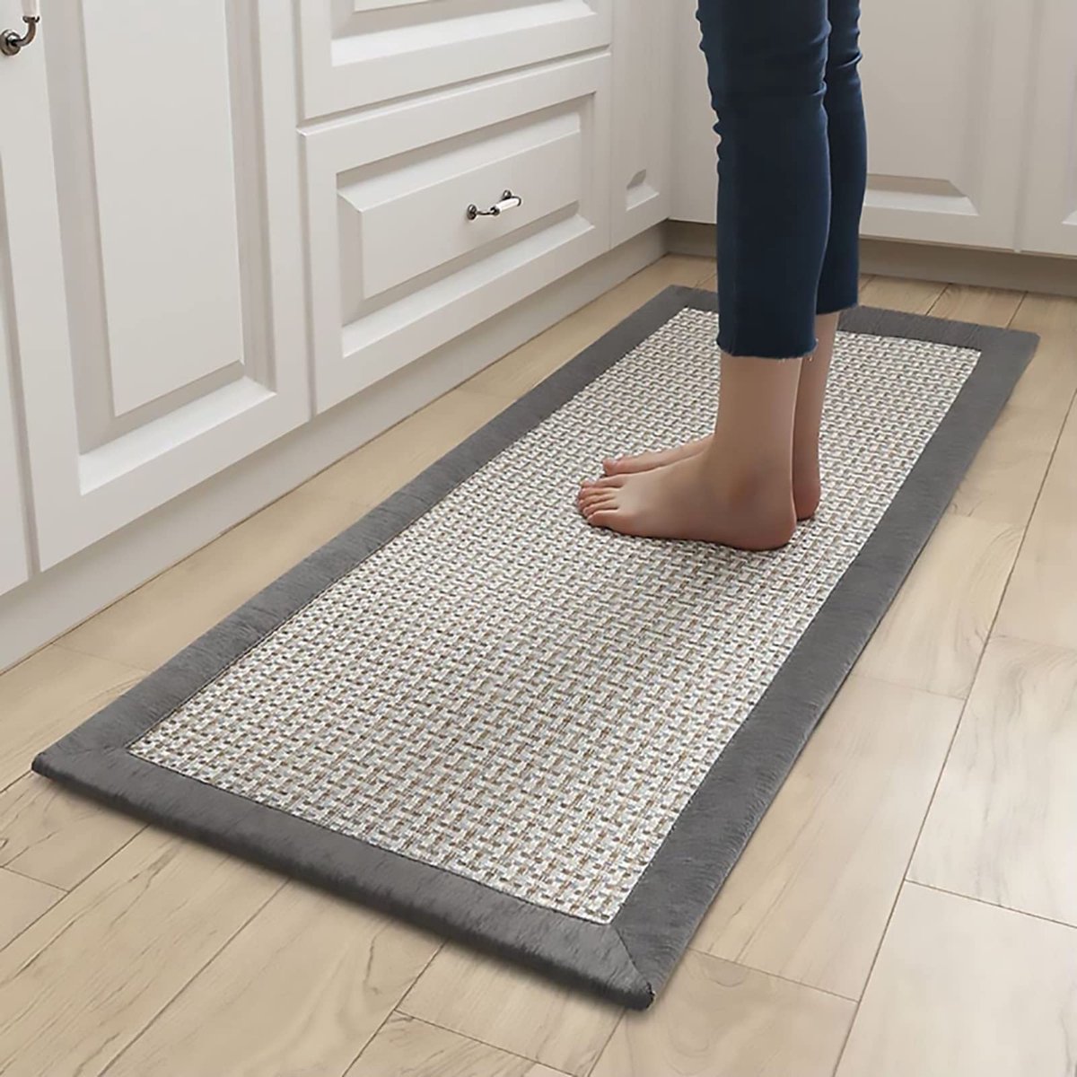 Ibenzoa® Stijlvolle en Wasbare Antislip Keukentapijt Loper voor Keuken en Woonkamer - Grijs 50x120 cm