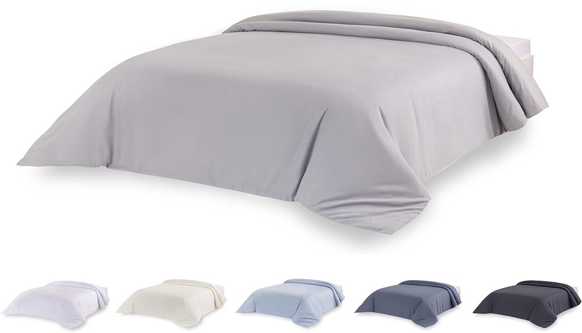 Ibenzoa® Bettbezug Mikrofaser voor extra zachte haptiek (Hellgrau, 135/140/15, 220 x 220 cm)