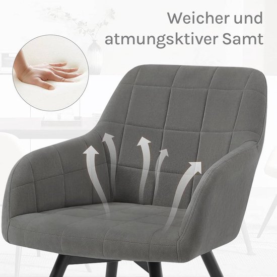 Meubles Cosy - CALF - Set van 2 industriële draaibare eetkamerstoelen met armleuningen