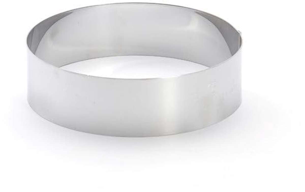 Ibenzoa® Taartring van Hoogwaardig Roestvrij Staal met 16 cm Diameter en 4,5 cm Hoogte voor Perfecte Taarten