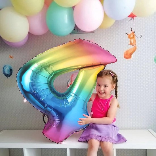 5e Verjaardag XXL Folieballon Nummer 5 100 cm - Veelkleurige Decoratie voor Feest — afbeelding 5