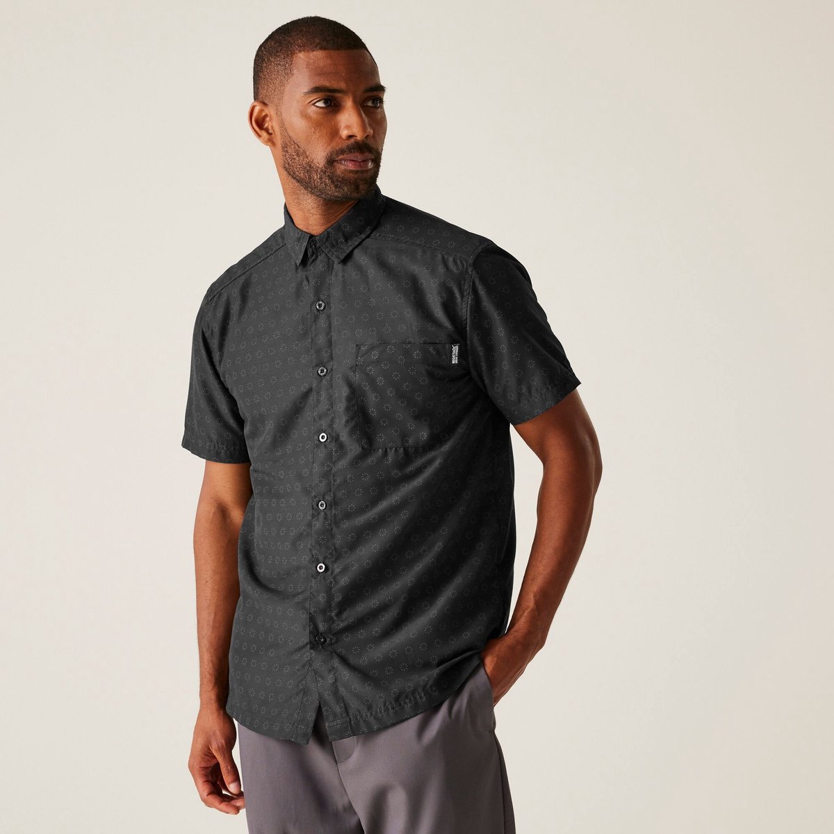 T-shirt Korte Mouwen Hiking Heren Mindano Ix Zwart