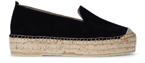 Sacha - Dames - Zwarte suède espadrilles - Maat 39