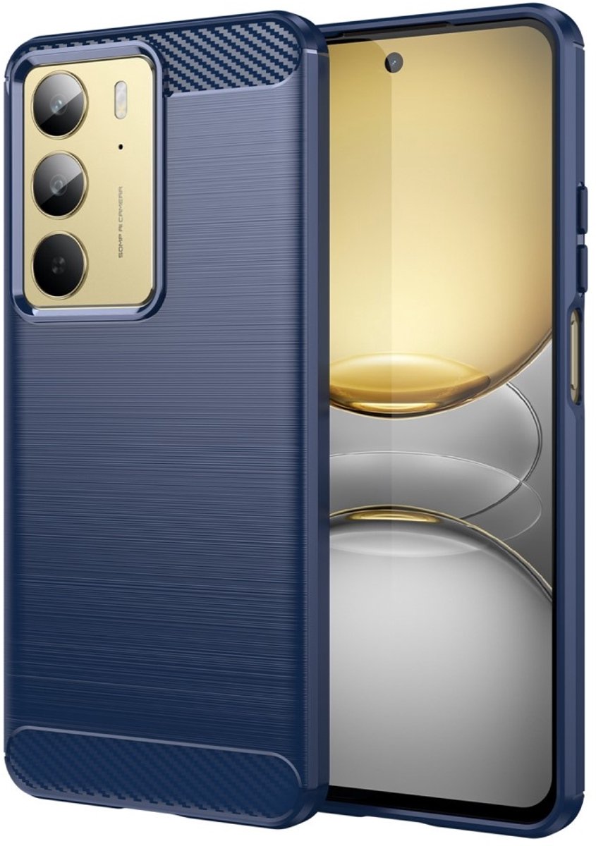 Coverup Hoesje - Geschikt voor Realme 14x 5G / C75 Hoesje - Coverup Armor Brushed TPU Back Cover - Blauw