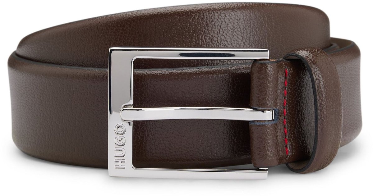 HUGO Leren Riem Gellot Sz35 Belt W90 Dark Brown Donkerbruin