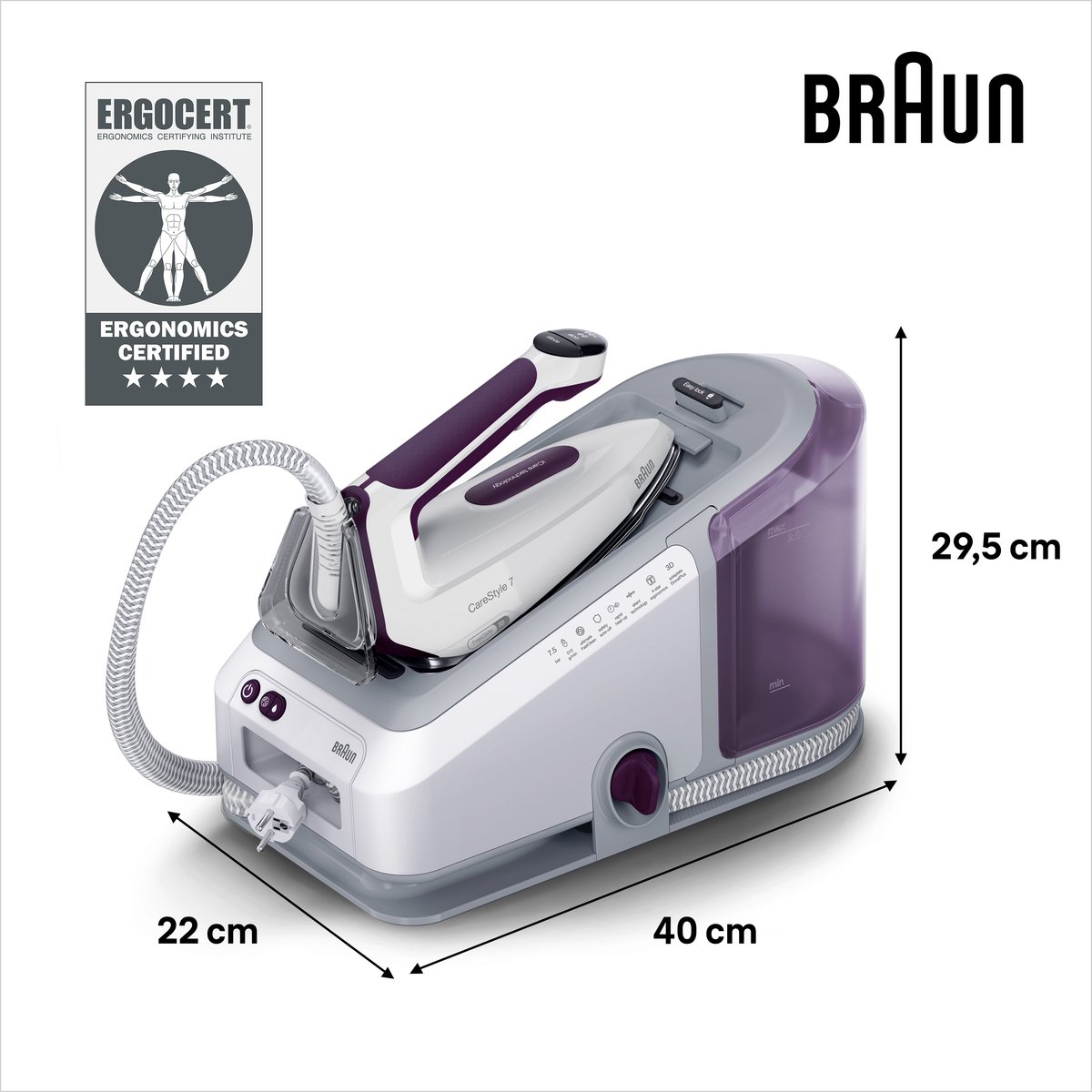 Braun CareStyle 7 IS7266VI - Stoomgenerator - Automatische Instellingen - Halveert Strijktijd - Violet — afbeelding 4