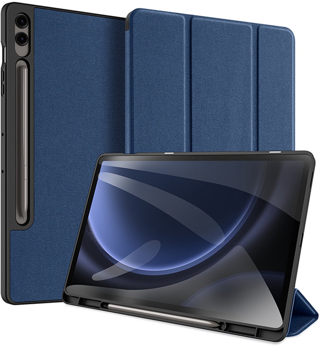 Dux Ducis - Tablet hoes geschikt voor Samsung Galaxy Tab S10 FE Plus - Domo Book Case - Auto Wake/Sleep functie - Blauw