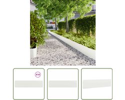 vidaXL Tuinranden - Gazonranden - Gazonranden 10 st 25x103 cm koudgewalst staal wit - Borders - Terrasbelijning - Groenvoorziening