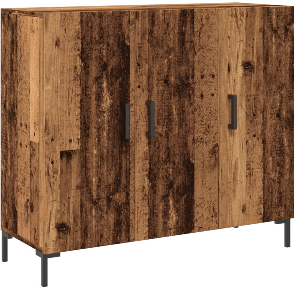 vidaXL Commode - Dressoir - Dressoir 90x34x80 cm bewerkt hout oud houtkleurig - Houten Dressoir - Vintage Dressoir - Opslagkast