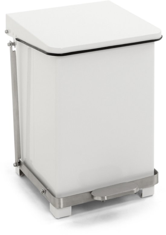 V-Part - Industriële pedaalemmer 27 liter - Steel - wit - Afvalemmers