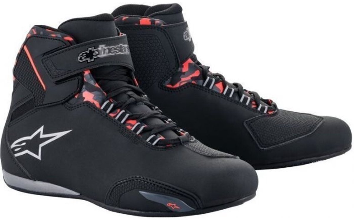 Alpinestars Sektor waterdicht Shoe Zwart Donker Grijs Rood Fluo - Maat US 13.5 - Laars