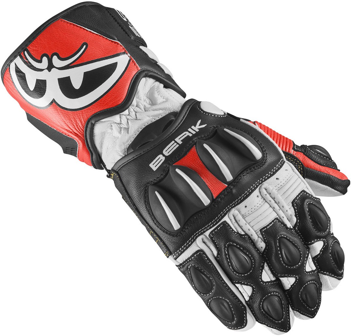 Berik Thunar Evo Zwart Wit Neon Rood Handschoenen - Handschoen