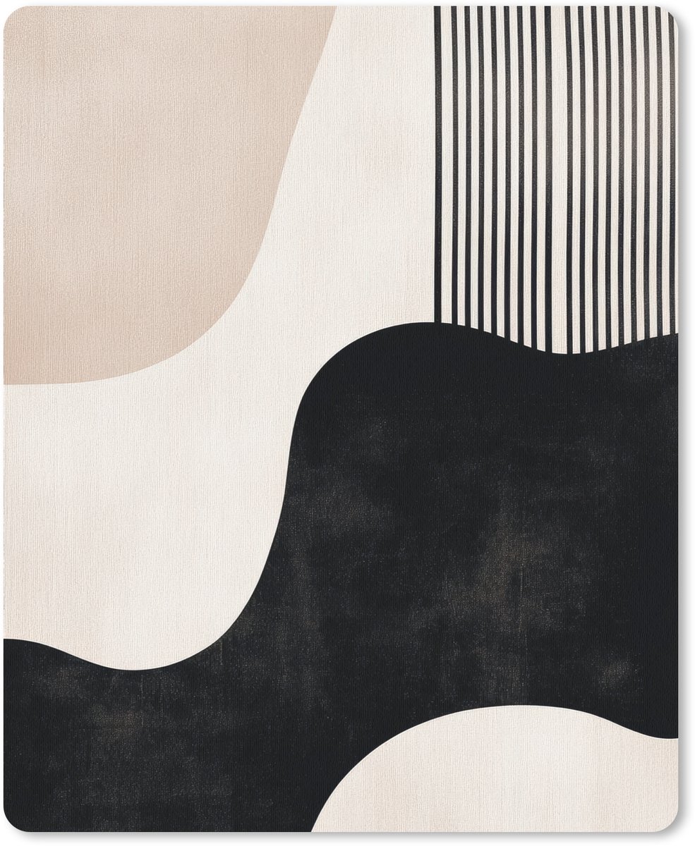 Muismat 19x23 cm - Mousepad Abstract - Japandi - Beige - Modern - Muismatten