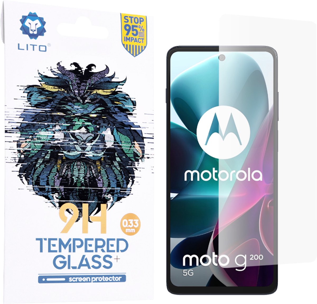 Screenprotector voor Motorola Moto G200 5G - LITO 2.5D Classic 9H Gehard Glas - Transparant