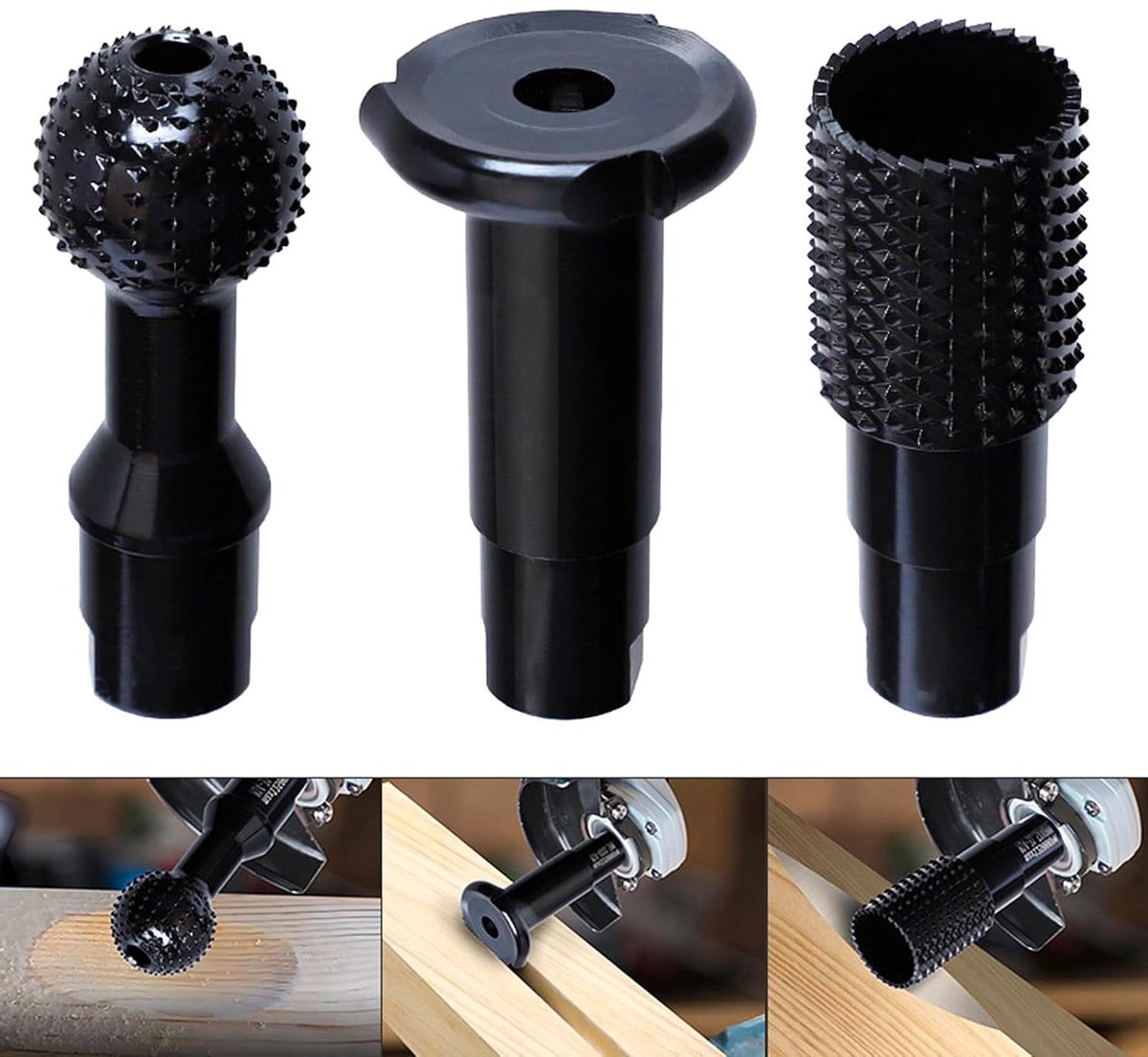 Allecto Plus - Kogelfrees houtsnijwerk accessoires M14 freesschijf houtfrees slijpschijven 115/125 mm 3-in-1 houtsnijwerk set