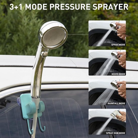 Draagbare campingdouche, 5 l draagbare douche met 10 modi sproeikop en Draagbare campingdouche, 5 l draagbare douche met 10 modi sproeikop en
