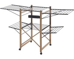 MKSS® Wasrek Inklapbaar - Droogrek Staand - Wasdroger - Bruin met Zwart