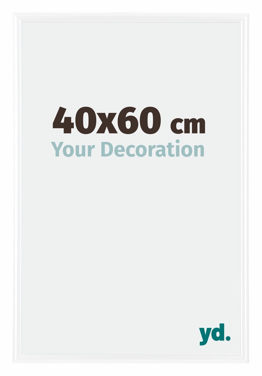 yd. Your Decoration - Fotolijst 40x60 cm - Kunststof - Wit Hoogglans - Bordeaux