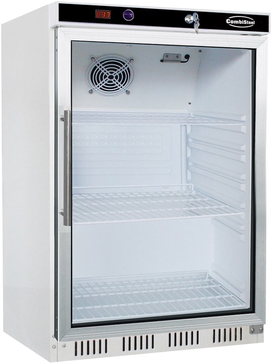 Combisteel Koelkast 1 Glasdeur 130 Liter Wit - Horeca Koelkast
