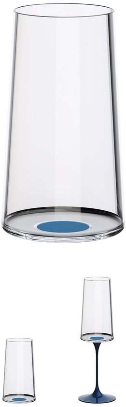 Trebonn SplitGlass - Verres Modulables Cristal Bleu - Verre Simple Ou Verre à Vin Avec Tige Aimantée